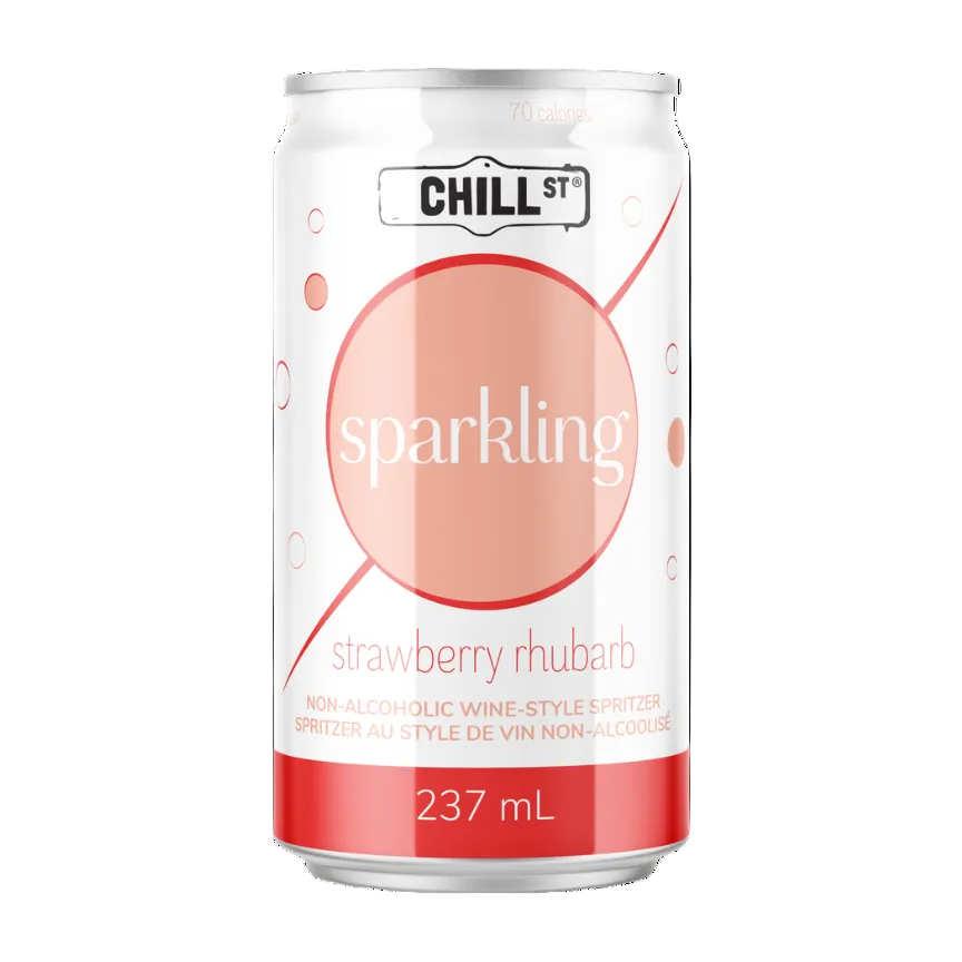 Strawberry Rhubarb Non Alcoholic Wine Spritzer